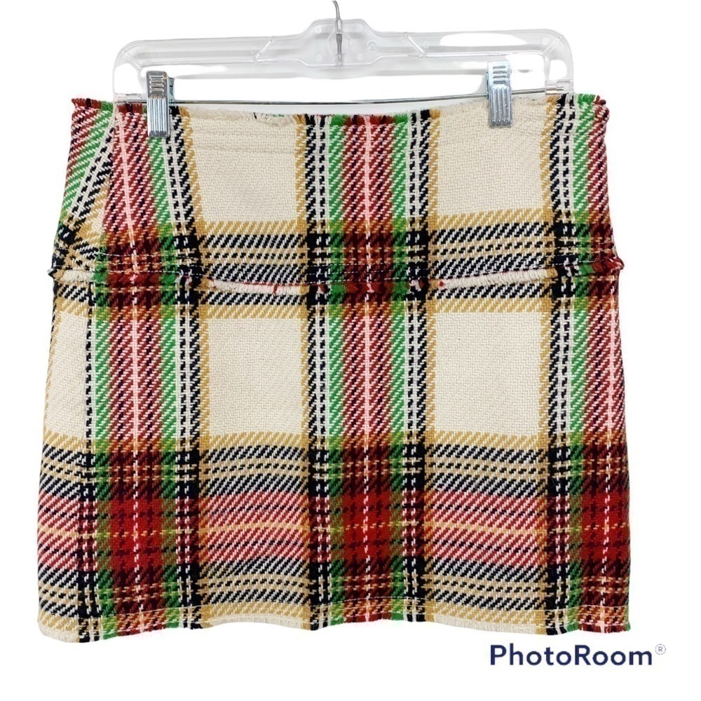 J Crew Factory Wool Blend Plaid Skirt Size 6 - Picture 2 of 9